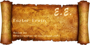 Eszter Ervin névjegykártya