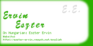 ervin eszter business card